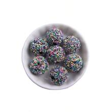 18x20mm 10 Stück Chunky runde bunte Harz Strass Kugelperlen für Bubblegum Halsketten Schmuck - Verschiedenfarbig - Übersicht 50