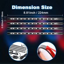 4 件 8.8 吋汽車 Led 燈帶,由應用程式控制,48 條 Led 車內燈帶,帶智慧應用程式控制,多色音樂汽車氛圍燈,用於儀表板下方照明 - 彩色 - 查看 9
