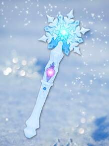 1pc Light-Up Magic Wand Toy With Music Blue Snowflake Wand For Princess Costume Role Play Girls' Kids Party Gift (Battery Not Included) - Multicolor - View 13
