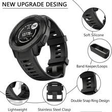 Soft Silicone Replacement Watch Band Compatible With Instinct/Instinct 2/Solar, Suitable As Back-To-School Gift - Garmin Instinct1/2 - View 2