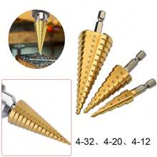 Mũi khoan 1/4" Shank Nhanh Tốc độ cao Thép Hình nón Mũi khoan Đối với Nhựa , Gỗ , Kim loại Trang tính , Nhôm Lỗ Khoan ( ) - vàng - Xem 5