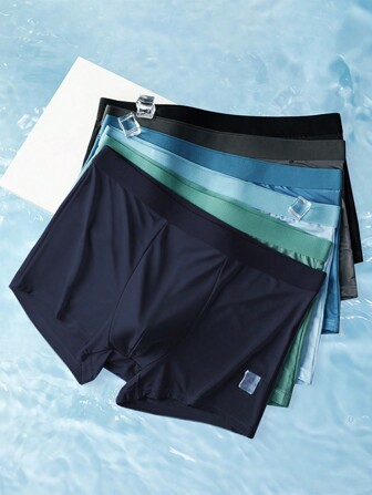 6 条装纯色休闲透气男士平角内裤