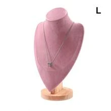 1 pieza Soporte para exhibir joyas con busto de maniquí, para collares y colgantes, regalo para el regreso a la escuela - Rosa - Ver 2