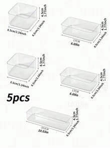 1pc/5pcs Set Simple And Beautiful Drawer Organizer With Built-In Dividers For Cosmetic Storage On Vanity, Transparent And Stackable, Fits Various Sized Masks, Eyebrow Pencils, Lipsticks, To Keep Desk Tidy And Organized,Room,Home,Bedroom,Bathroom,House,Pink Room,Living Room Decor,Travel Stuff,Gift Bag,Gifts For Mom,Dad,Men,Friends,Teacher,Birthday,Wedding,Desk,Shelves,Accessories,Gift Boxes,Funny Gift,Storage ,Jewellery Box,Pouch,Makeup Brush Holder,Brush Holder,Perfume Organiser,Pouch Bag,Gifts For Women,Christmas Gifts,Gift Ideas For Women