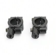 7/8" Motorcycle Handlebar Mirror Adaptor Clamp Mount Bracket 10mm CCW Aluminium - 黑色 - 查看 8