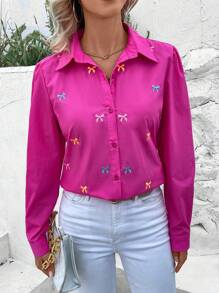 Women Blouses - Hot Pink - View 3