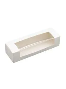 8pcs White Cardboard Bread Boxes; White Chocolate Strawberry Biscuit Box, Dessert Pudding Box Wedding Gift Party, Window Gift Box, Baking Packaging Box - White - View 5