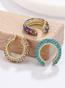 3 cái/bộ Vòng bít tai trang trí bằng đá rhinestone - Nhiều màu - Xem 8