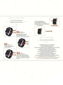 2 件，方形电子显示腕表，适合家人、朋友等 - 返校 - 黑色 - 查看 6