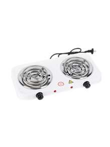 Parrilla Electrica Induccion Estufa Hornilla Doble Termostato Cocina Control de Temperatura  127v - Blanco - Ver 1