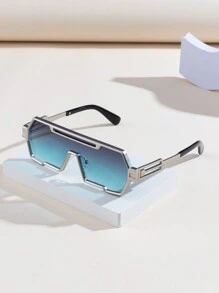 masculinos com armação de metal, detalhes geométricos multicoloridos, acessórios de moda, cores opcionais, ideais para praia, férias de verão, atividades ao ar livre e viagens. - Multicolorido - Ver 1