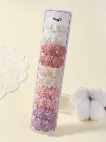 10pcs Solid Color Mini Flower Hair Clips For Kids, Lovely Hair Accessory For Baby Girls' Bangs