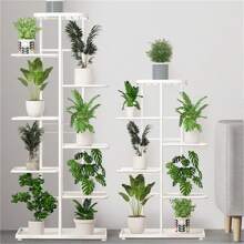 1 件 6 層 7 盆鐵藝植物架室內/室外空間優化專家（不包括植物和花盆等配件） - 白色 - 查看 6