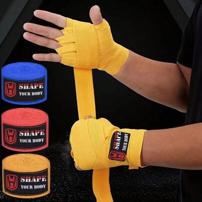 1 Pair 1.5/3 Meters Boxing Hand Wraps, Sanda Muay Thai Karate Sports Boxing Bandages, Fitness Wrist Wraps, Boxing Training Bandages, Sports Bandages, Suitable For Sanda, Kickboxing Training, Muay Thai Fighting, Combat Sports Protective Hand Wraps