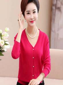 Women Sweaters - Màu Hồng Tươi - Xem 2