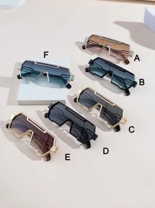 masculinos com armação de metal, detalhes geométricos multicoloridos, acessórios de moda, cores opcionais, ideais para praia, férias de verão, atividades ao ar livre e viagens. - Multicolorido - Ver 2