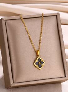 1 Pc Stainless Steel Flower Cross Necklace For Women Vintage Colorful Color Geometric Choker Necklaces Wedding Jewelry Gift Valentines