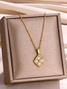 1 Pc Stainless Steel Flower Cross Necklace For Women Vintage Colorful Color Geometric Choker Necklaces Wedding Jewelry Gift Valentines