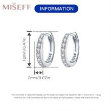 MISEFF Mới 1 Bông Tai Nữ Bạc 925 Tinh Tế Cổ Điển Đơn Giản Thanh Lịch Mỹ Trang Sức Nữ Tặng Quà Tặng Sinh Nhật Quà Tặng Ngày Của Mẹ - Bạc - Xem 4