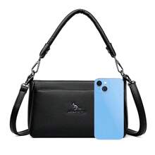 Leather Texture Women's Shoulder Bag Bag Middle-Aged Mom Bag Women's 2024 New Versatile Fashion Soft Leather Crossbody Bag