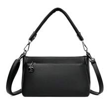 Leather Texture Women's Shoulder Bag Bag Middle-Aged Mom Bag Women's 2024 New Versatile Fashion Soft Leather Crossbody Bag