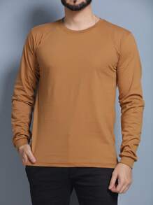 Men T-Shirts - 芥末黃 - 查看 2