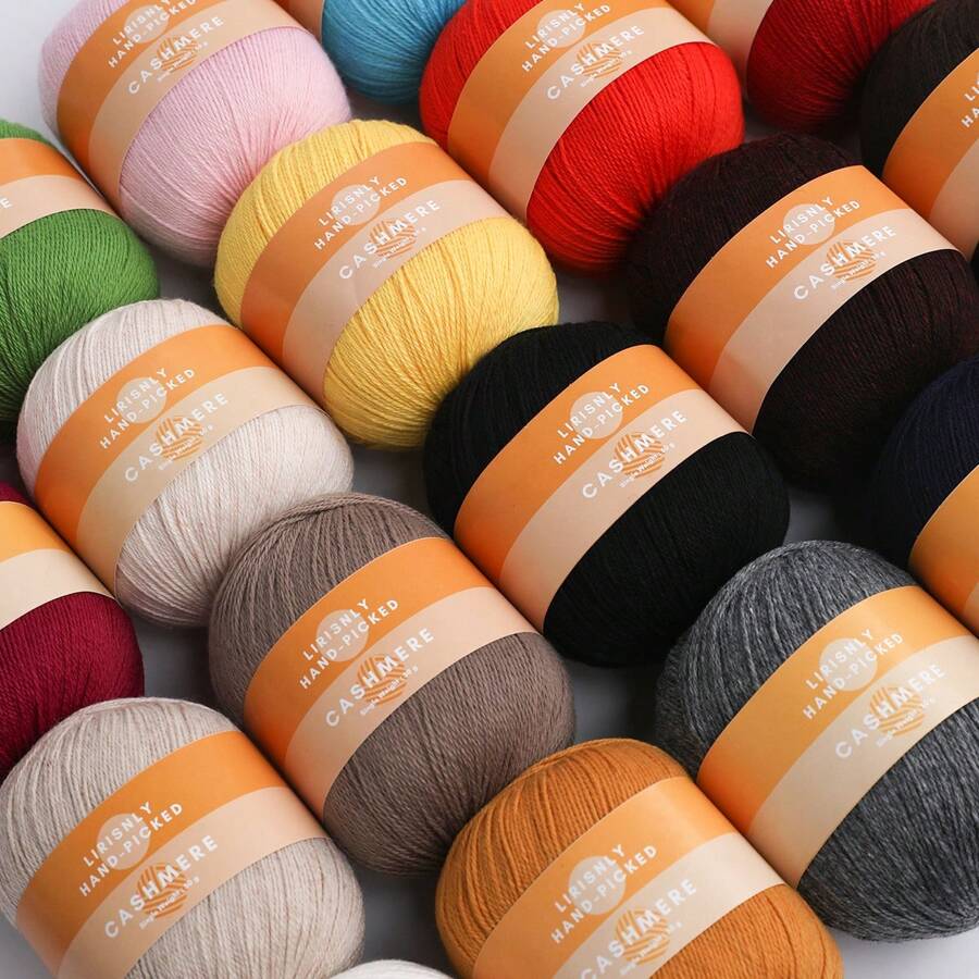 6入組羊絨感線(60%羊絨,20%丙烯酸纖維,20%粘膠纖維),適用於diy編織羊絨毛衣、長褲、手套、帽子和手工藝品 - 多色 - 查看 1