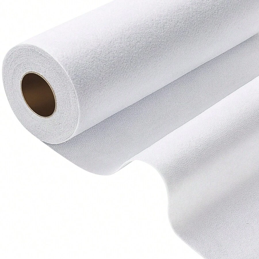 1 rollo de entretela de vellón fusible termoadhesivo para costura y acolchado, 12 pulgadas * 5 yardas, acolchado termoadhesivo sin tejer con un estabilizador de espuma fusible de un solo lado en color blanco para bolsas de tela DIY y decoración del hogar - Blanco - Ver 1