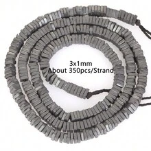 1條天然赤鐵礦石黑色啞面幾何圖案愛心立方圓珠珠寶製作配件耳環項鍊diy配件 15" - 彩色 - 查看 25