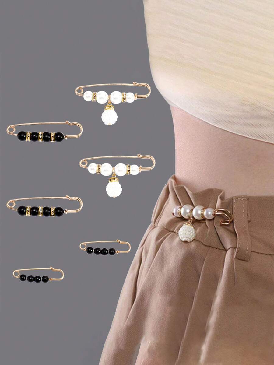 6pcs Simple Clothing Clips For Women To Fix Clothes And Prevent Slipping, Waist Cincher - Multicolor - View 1