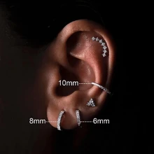 G23 Titanium Nose Ring Hoop Cartilage Earring Hoop Clicker CZ Septum Rings Conch Piercing Jewelry Tragus Daith Helix Earrings For Women 16G 18G 20G Silver Gold 8mm 10mm 12mm