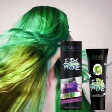 1瓶60ml黃綠色染髮膏,永久染色,防水持久,無害頭皮,男女適用diy髮型膏 - 黑色 - 查看 1