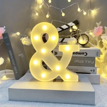 1入組21cm/8.26英寸字母LED燈光數字燈裝飾，電池夜燈，適用於家居婚禮生日聖誕派對裝飾，字母數字燈家居裝飾 - 黃色 - 查看 36