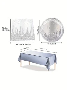 10入組鑲有水晶的沙漠風格生日餐具套裝，可同時供10位客人使用 - 非常適合家庭聚會、單身派對、舞會、野餐、節日、生日派對、婚禮餐具，帶給您高貴、奢華的視覺盛宴。