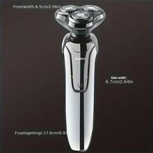 3D Rechargeable Waterproof IPX7 Electric Shaver Wet & Dry Rotary Shavers For Men Electric Shaving Razors With Pop-Up Trimmer - Black - View 5