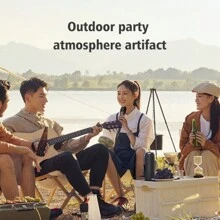 Zealot S51D Portable Karaoke Wireless Speaker, 3600mAh Battery, Long Battery Life, Compatible With TF Card/USB Drive/AUX Playback, Supports Mobile/Tablet/TV/Computer Connection, Professional Karaoke Speaker, Suitable For Home KTV And Outdoor Parties - Black - View 6