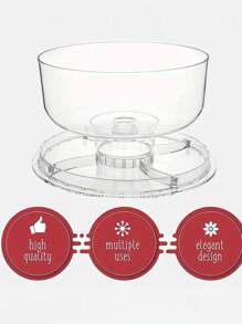 1入組12英寸婚禮蛋糕架，6合1多功能盤子和蛋糕盤，可用作婚禮蛋糕架、沙拉碗、盤子、冷飲碗、甜點碟、玉米片和莎莎醬碟。 - 無色 - 查看 4
