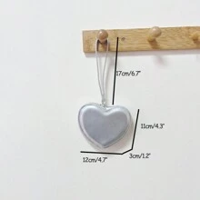 Ví tiền xu hình trái tim màu đỏ dễ thương Kawaii có dây đeo cổ tay Valentine - Bạc - Xem 7