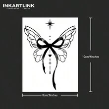 Inkartlink Revolutionary Technology Tattoo, Semi-Permanent Tattoo, Butterfly, Waterproof, Long-Lasting Temporary Tattoo, Realistic Fake Tattoo, Plant-Based, Magic Tattoo - Black - View 4