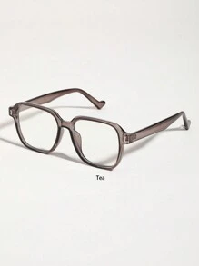 1 件装女士方形塑料镜框透明眼镜适合阅读和驾驶服装配饰透明眼镜配件女士眼镜配件 - 無色 - 查看 15