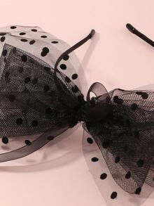 1 Diadema Para Cabello De Niña Con Lazo Negro Para Decoración Diaria - Negro - Ver 3