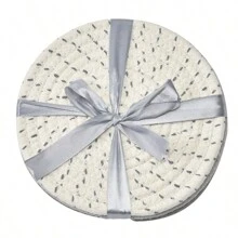 3件套隔热垫套装，凹槽编织火锅架套装（3件），时尚杯垫，加热垫，加热垫，勺子架，用于烹饪和烘烤