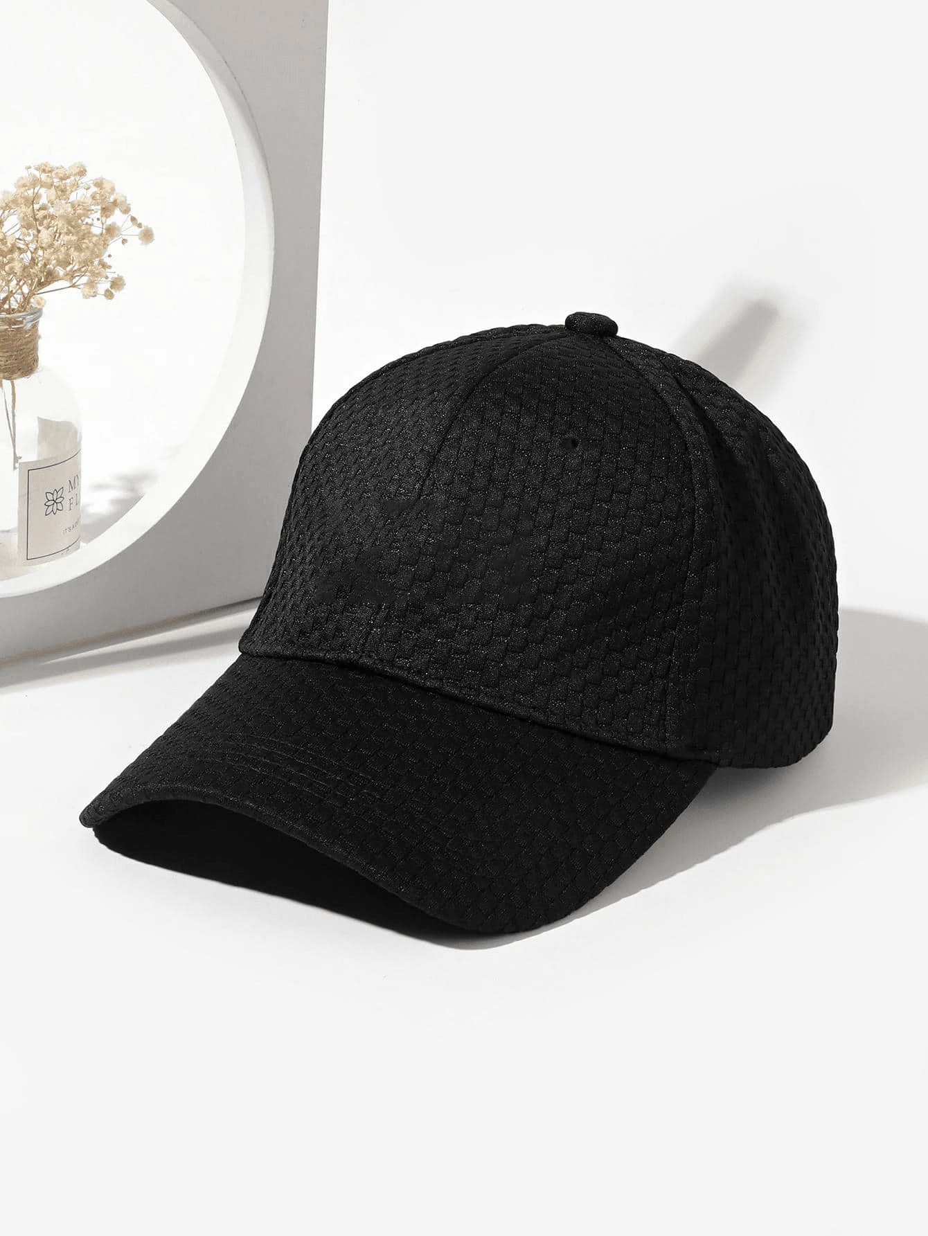 跨境春夏季透氣小方格運動棒球帽，新款男女通用，戶外運動休閒平頂帽 - 多色 - 查看 1