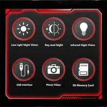 300米红外夜视单筒望远镜，8倍变焦，1080P高清，适合狩猎和露营