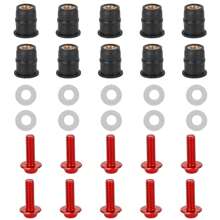 Kit de arandelas de tornillo para motocicleta, protector de parabrisas de aluminio, M5x16mm, paquete de 10