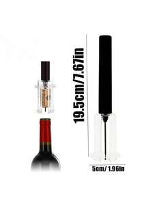 1入紅酒氣壓式開瓶器,針式開瓶器,塑料管,真空泵,壓力針氣壓式開瓶器 - 黑色 - 查看 3