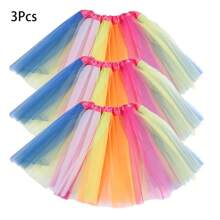 1pc/3pcs/5pcs Neon 80s Tutu Skirt, 3-Layers, For Princess Dress Up, Party, Performance, Christmas, Festival, Mardi Gras, Ballet Performance, Party Gift - Mesh Tutu Skirt - View 46