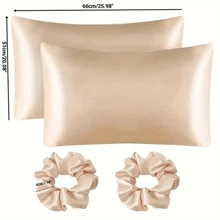 4pcs/Set, Including 2 Hair Bands And 2 Dyed Cloth Pillowcases (Pillow Core Is Not Included) - Black - View 10