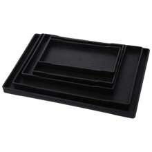 1pc Plastic Toiletry Tray, Reusable Multi-Purpose Rectangle Serving Tray For Restaurant Home Kitchen Hotel Room Water Bottle Storage Toilet Restaurant Hotel - Black - View 10