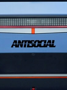 Pegatina de coche antisocial a prueba de agua, reflectante, sin decoloración, no pegajosa, calcomanía de vinilo para decoración personalizada de coche - Negro - Ver 1